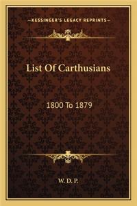 List of Carthusians