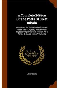 Complete Edition Of The Poets Of Great Britain