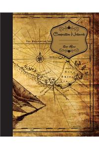 Travel Map Composition Notebook Wide Ruled Journal Diary 8