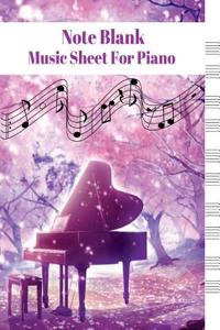 Note Black Music Sheet for Piano: Blank Note Music for Piano Black & White on White Paper 120 Pages