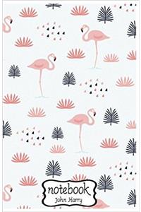Pink Egret Art Pattern Notebook