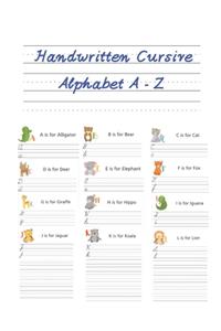 Handwritten Cursive Alphabet A - Z