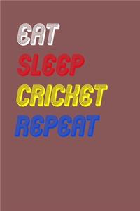 Eat Sleep cricket Repeat Notebook Fan Sport Gift