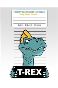 Primary Composition Notebook Story Paper Journal T-Rex