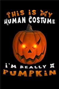 this is my human costume i'm really a pumpkin