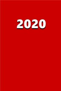 2020 Weekly Planner 2020 Red Color 134 Pages