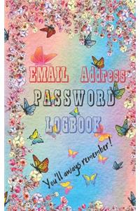 Email Address Pasword LogBook - You'll always remember