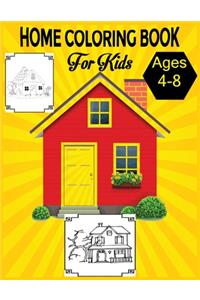 Home Coloring Book For Kids Ages 4-8