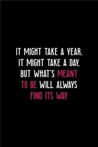 It Might Take A Year, It Might Take A Day, But What's Meant To Be Will Always Find Its Way