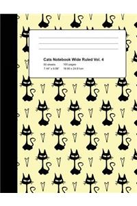 Cats Notebook Wide Ruled Vol 4