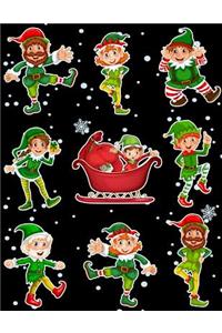 Christmas Holiday Sticker Album Dancing Elves