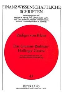 Das Gramm-Rudman-Hollings-Gesetz