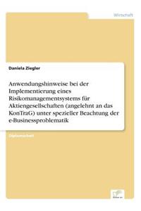 Anwendungshinweise bei der Implementierung eines Risikomanagementsystems für Aktiengesellschaften (angelehnt an das KonTraG) unter spezieller Beachtung der e-Businessproblematik