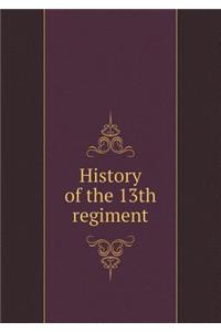 History of the 13th Regiment