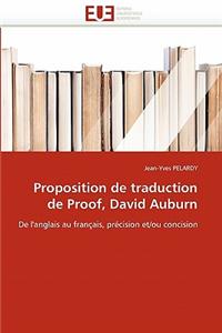 Proposition de Traduction de Proof, David Auburn