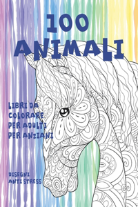 Libri da colorare per adulti per anziani - Disegni Anti stress - 100 Animali