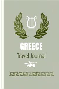 Greece Travel Journal: Blank Notebook To Write In - Diary Book for Journaling Travelers, 6 x 9 inch, 100 Lined 12 Dot Grid Pages - Greek Symbols and Map Illustration - Lig