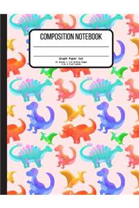 Composition Notebook Graph Paper 5x5 55 Sheets / 110 Writing Pages 7.44 x 9.69 Inches