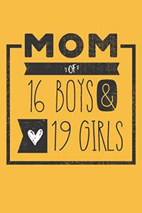 MOM of 16 BOYS & 19 GIRLS