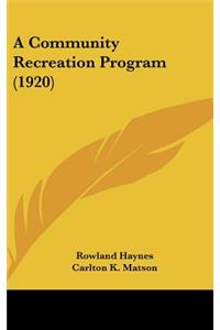 Community Recreation Program (1920)