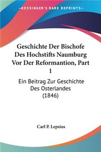 Geschichte Der Bischofe Des Hochstifts Naumburg Vor Der Reformantion, Part 1