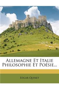 Allemagne Et Italie Philosophie Et Poésie...