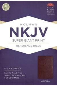 NKJV Super Giant Print Reference Bible, Burgundy Bonded Leather
