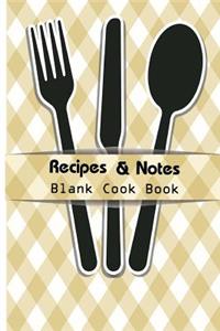 Recipe & Notes Blank Cook Book