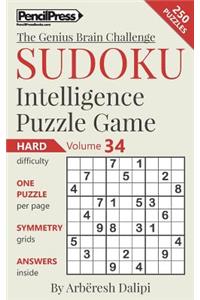Sudoku Puzzle Books Volume 34. Hard. Sudoku Intelligence Puzzle Game
