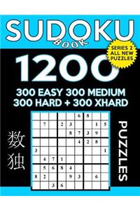 Sudoku Book 1,200 Puzzles, 300 Easy, 300 Medium, 300 Hard and 300 Extra Hard