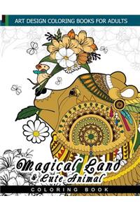 Magical Land and Cute Animal coloring book: Faire, Teddy bear, Doodle easy for beginer an Adult coloring Book