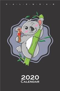 Koala bear with Cola and Eucalyptus Calendar 2020
