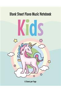Blank Sheet Piano Music Notebook Kids
