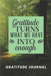 Gratitude Turns What We Have Into Enough Gratitude Journal