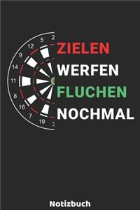 Zielen Werfen Fluchen Nochmal Notizbuch