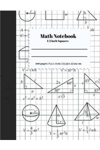 Math Notebook 1/2 Inch Squares