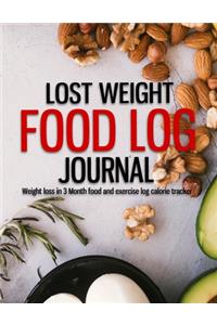 FOOD LOG JOURNAL - Weight loss in 3 Month food and exercise log calorie tracker