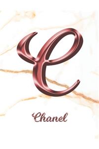 Chanel: 1 Year Weekly Planner with Note Pages (12 Months) - White Marble Rose Gold Pink Effect Letter C - 2020 - 2021 - Week Planning - Monthly Appointment 