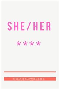 She/her Internet Password Book