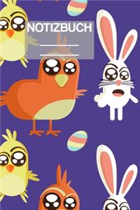 Notizbuch A5 Muster Zeichnung Vogel Hase Ostern Hasen Suess Augen Auge