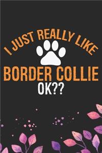 I Just Really Like Border Collie Ok?: Cool Border Collie Dog Journal Notebook - Border Collie Puppy Lover Gifts - Funny Border Collie Dog Notebook - Border Collie Owner Gifts. 6 x 9 in 1