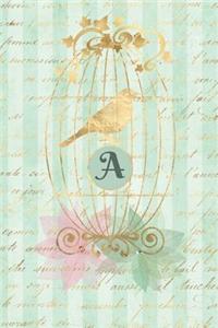 Plan on It Undated 12 Month Weekly Planner Gilded Bird in a Cage Personalized Letter a