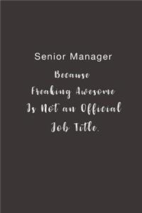 Senior Manager Because Freaking Awesome is not an Official Job Title.