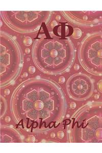 Alpha Phi: Lined Notebook - Journal - Composition Book - 8.5 X 11 Paper - Wide Ruled - 100 Pages