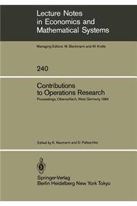 Contributions to Operations Research