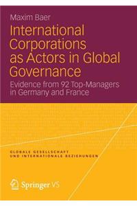 International Corporations as Actors in Global Governance