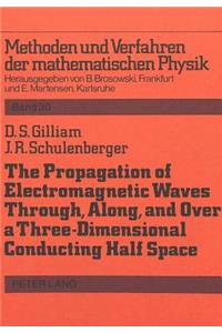 Propagation of Electromagnetic Waves Through, Along and Over a Three-Dimensional Conducting Half Space