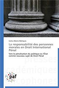 responsabilité des personnes morales en droit international pénal