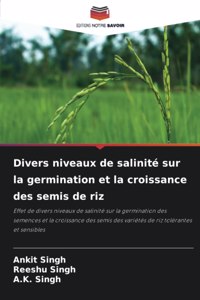 Divers niveaux de salinité sur la germination et la croissance des semis de riz