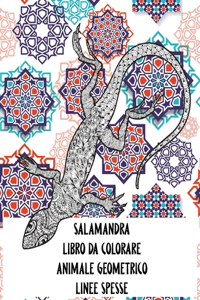 Libro da colorare - Linee spesse - Animale geometrico - Salamandra